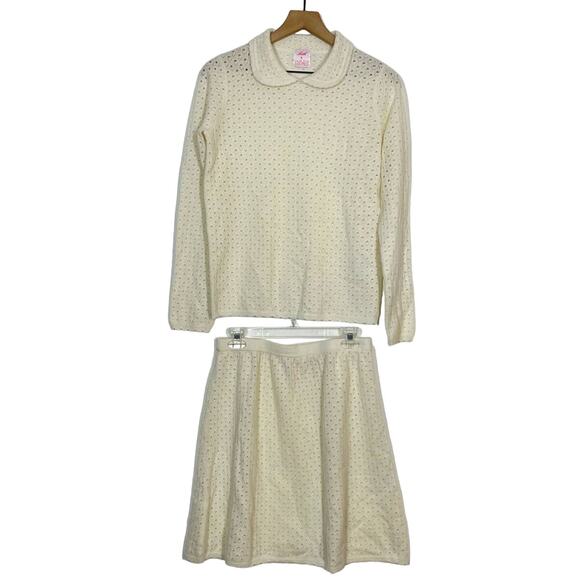 Madeleine Thompson X Leith Nipigon Odile 100% Cashmere Scallop M Sweater Set - Picture 3 of 12